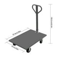 thumbnail image 2 of 91.4*61*108.2cm Free-standing Ndustrial Flat Dolly Cart Gray Heavy Duty Cart with 4 Wheels and Round Corners, 2 of 17