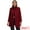 Burgundy, variant on Women's Winter Trench Casual Stand Collar Pea Double Breasted Overcoat S Burgundy