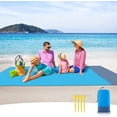 thumbnail image 3 of Manta de playa Anti Arena Estera de playa impermeable 210 x 200 cm 4 Esquinas de fijación Alfombra Estera de playa para viajes en la playa Camping Senderismo Picnic Vacaciones brillar Electrónica, 3 of 5