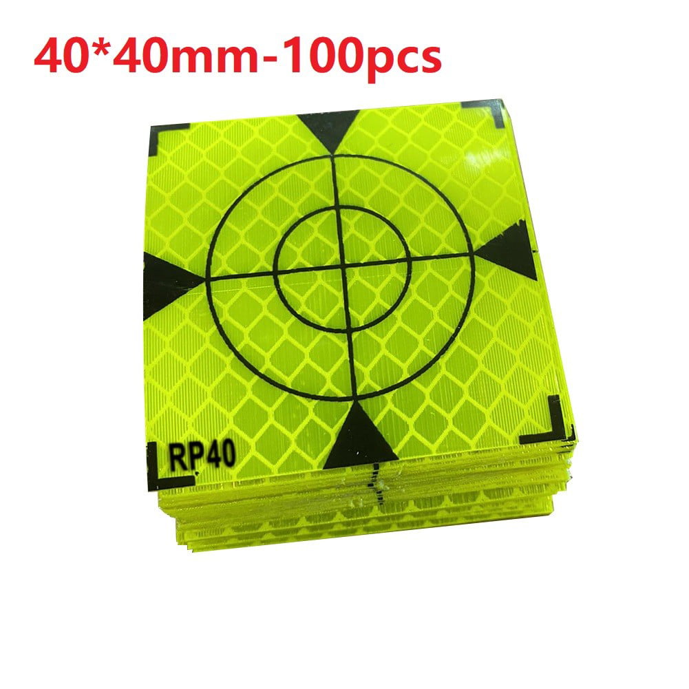 100pcs YELLOW Reflector Sheet 40 x 40 mm Reflective target FOR total station 