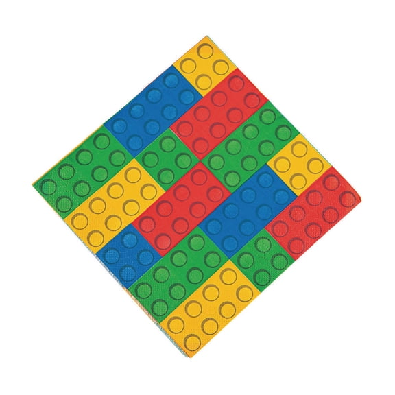 Block Party Lunch Napkins (16Pc) - Party Supplies - 16 Pieces