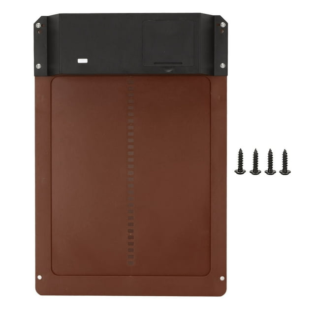 Puerta automática para gallinero con sensor de luz, IP44, resistente al agua, alimentada por batería, color marrón