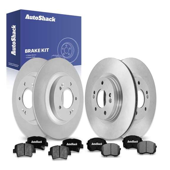 AutoShack Front & Rear Brake Rotors & Ceramic Pads for Kia, Forte 2021-2024 Optima 2019-2020 Forte5 2021, FWD L4 1.6L 2.0L 2.4L