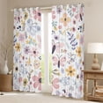 thumbnail image 2 of Homewish Boho Flower Butterfly Black Out Curtains,Rustic Floral Curtains Pack of 2 (42x63 Each),Pink White Blue Bedroom Curtains For Girls Teens,Ultra Soft Home Decor, 2 of 6