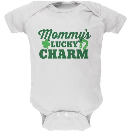 

Mommy s Lucky Charm White Soft Baby One Piece - 0-3 months