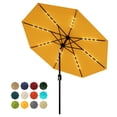 thumbnail image 1 of Garvee 9ft Solar LED Patio Umbrella, 32 Lights, 8 Sturdy Ribs, Crank Lift & Push Button Tilt, Yellow, 1 of 7