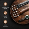 thumbnail image 2 of Genuine Leather Dress Belts For Men - Mens Belt For Suits, Jeans, Uniform With Single Prong Buckle - Designed, 2 of 6