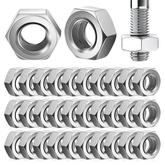 Qucyy 50pcs Hex Nuts Nuts External Hex Nuts Screw Nuts Industry Household Repairing Hardware Nuts 4