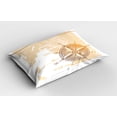 thumbnail image 2 of Ambesonne Compass Pillow Sham 2 Pack, Nautical Ship Cool, 30"x20", Sand Brown Marigold, 2 of 3