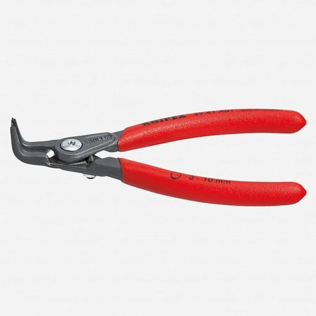 UPC: 0843221012793 | Knipex 49-41-A01 Precision 90 Degree Angled Tip External Circlip Pliers for 3-10 mm shafts w/ opening limiter