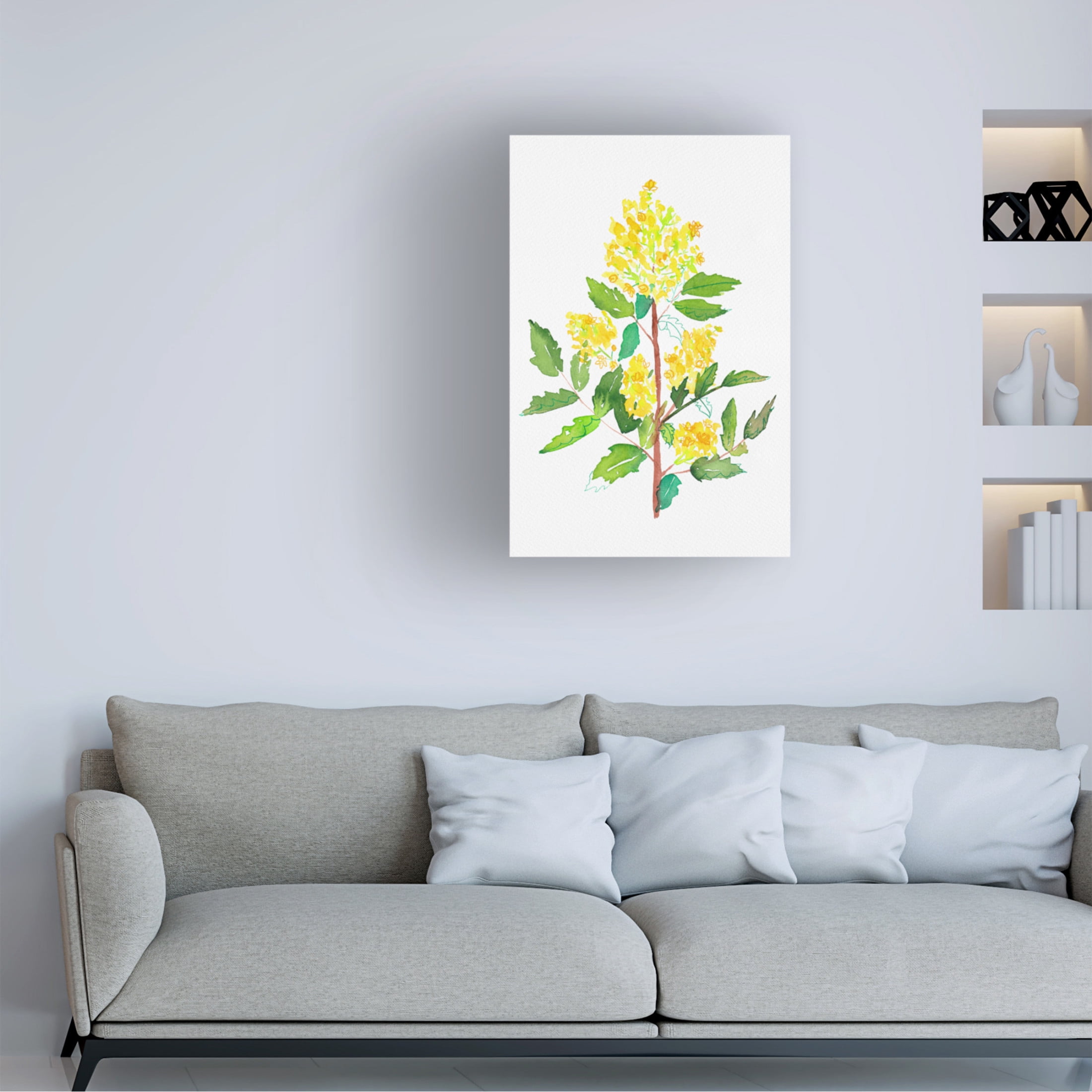 Trademark Fine Art Kata Botanical Oregon grape botanical painting Canvas Wall Art