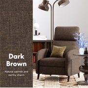 FlexiSpot Pushback Recliner Chair Adjustable Faric Home Living Single Reclining Sofa Weight Capacity 300 lbs Grey, Brown