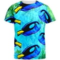 thumbnail image 1 of Blue Tang Fish Tropical Splatter All Over Mens T Shirt Multi SM, 1 of 2