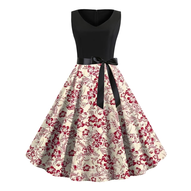 Prolriy Robe de Cocktail Sans Manches Vintage Robes de Cocktail Vintage Robes de Soirée Robes de Mariage Robes de Bal Robes de Fête pour Femmes Robe de Réveillon du Nouvel An 2025 Rose Vif m