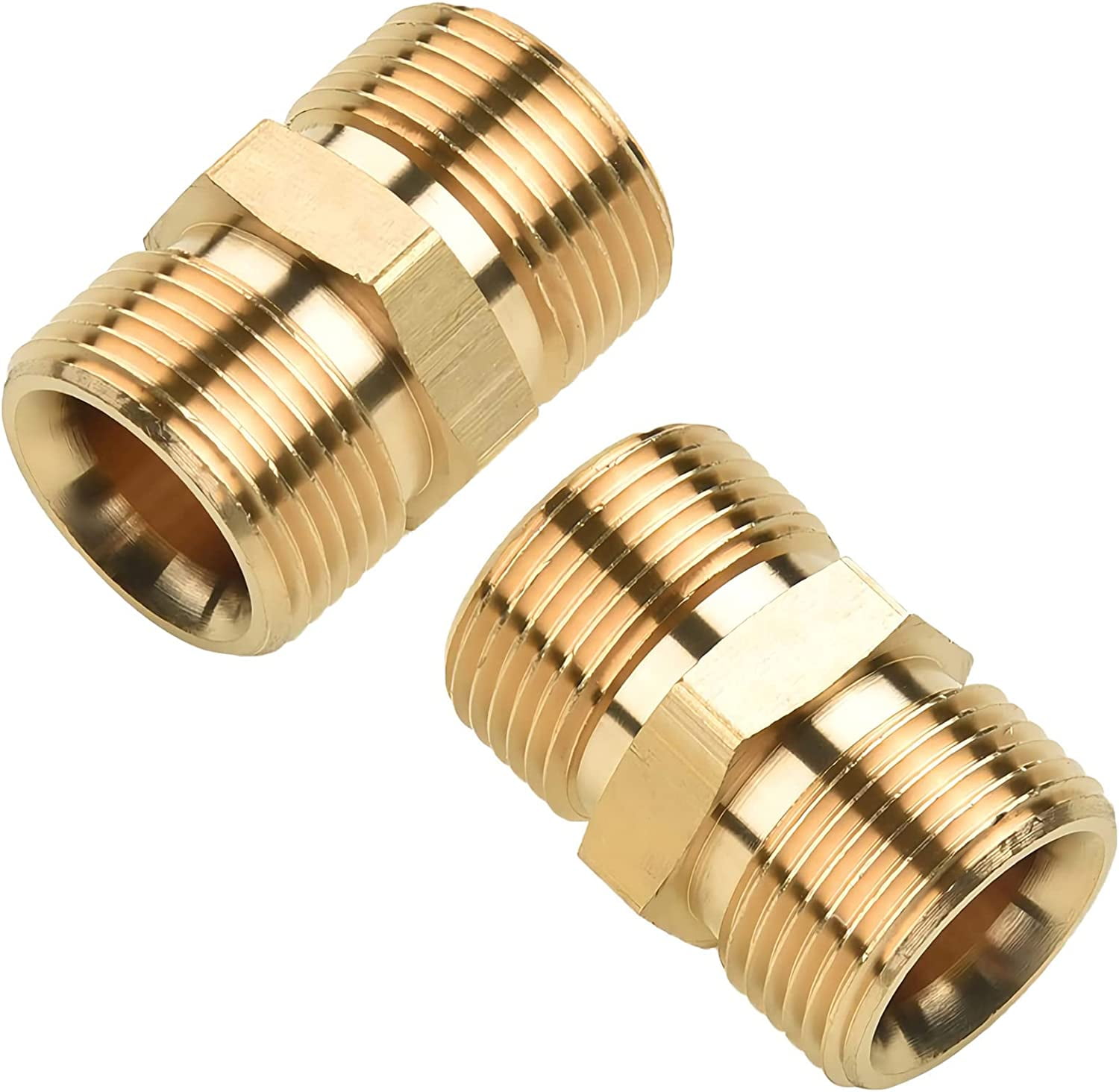 HRTGFD-M22 15mm Garden Hose Fittings And Pressure Washer Quick Connect Adapters - Male To Female Bib Hose Thread Adapters, 2 Pieces