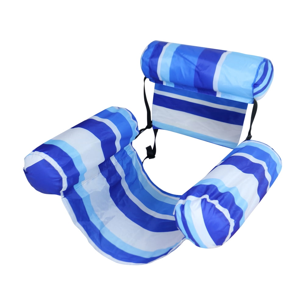 Flotación Piscina Inflable La Silla Tumbona Flotante para Diversión Del Verano (rayado) Azul Flotación Piscina Inflable La Silla Tumbona Flotante para Diversión Del Verano (rayado) Azul