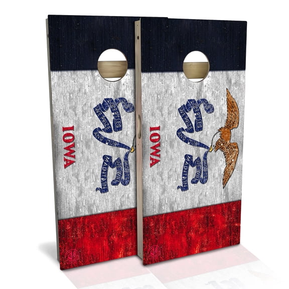 Skip's Garage | Iowa Flag Cornhole Board Set | Includes Boards & Bags | Choose Your Size & Accessories