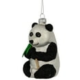 thumbnail image 3 of Northlight Glittered Panda Bear Glass Christmas Hanging Ornament - 4" - Black and White, 3 of 5
