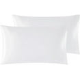 thumbnail image 1 of Dinheiro Funda de almohada de satén sedoso para cabello y piel, fundas de almohada de tamaño estándar, juego de 2 fundas de almohada de satén con cierre de sobre, 1 of 6