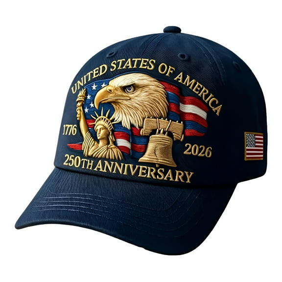 TELOLY Eagle and Liberty – United States 250Th Anniversary Hat, Adjustable Cotton Printed Patriotic Baseball Cap for Men Women