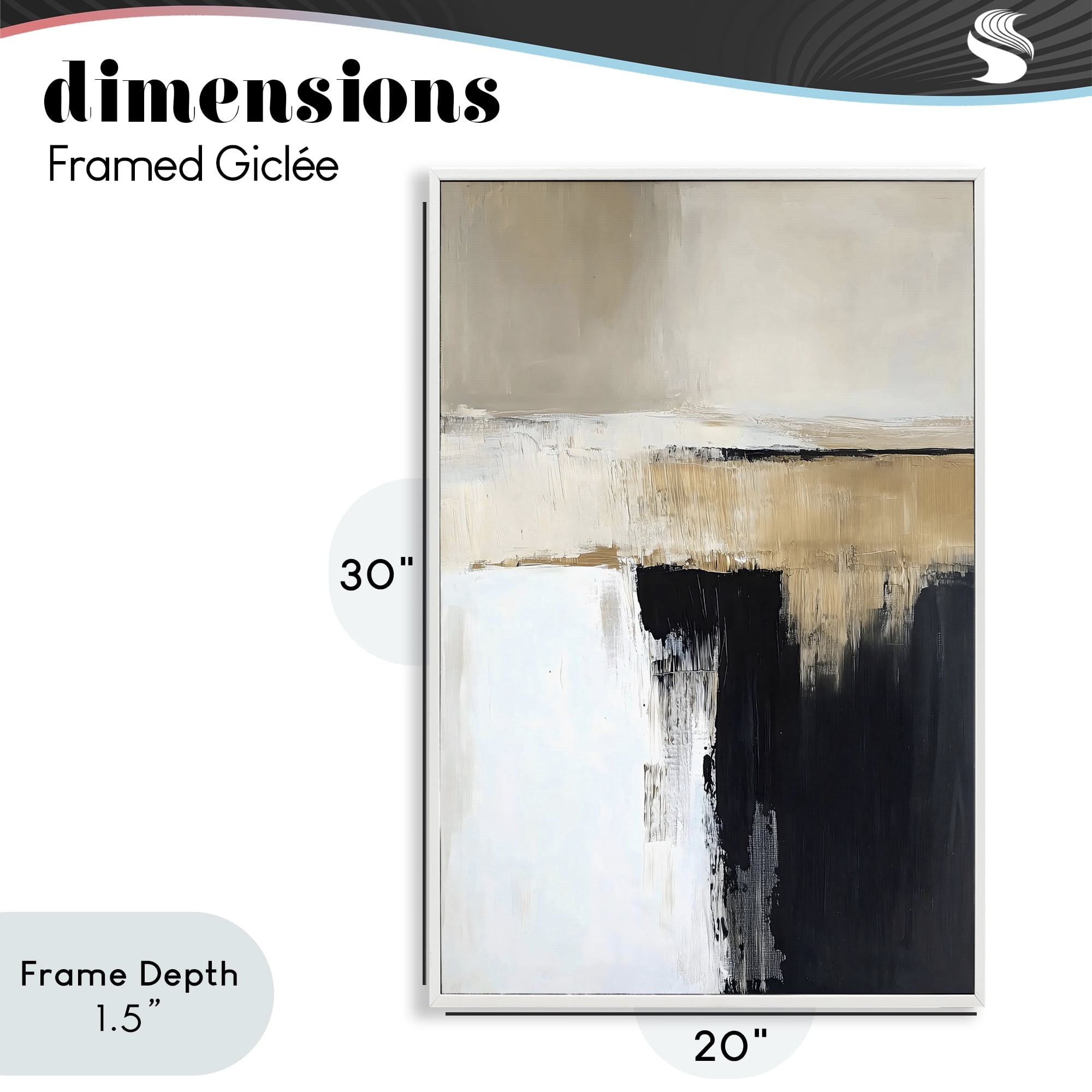 Stupell Industries Desert Horizon Muted Abstract White Framed Giclee Art, design by Gina Kelly
