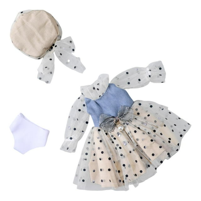 Ensemble de Vêtements de Robe de Poupée Fille Exquis Tenues Assorties Décontractées
