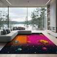 thumbnail image 2 of ODIKA Alfombra Burst Gamer Glowing Gamepad Motif Border Cracked Field Non-Slip Chair-Friendly for Dining Room, Large Office, Lounge, 2 of 7