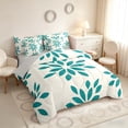 thumbnail image 2 of Manfei Dahlia Floral Twin Bedding, Teal Flower Bedding Comforter Set, Gray Reversible 7-Piece, 2 of 6