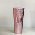 thumbnail image 1 of Non-Branded Studded Tumbler (24 oz, Metallic Pink), 1 of 1