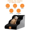 thumbnail image 6 of High Density Foam Dog Stairs 3 Tiers, Extra Wide Deep Dog Steps, Non-Slip Dog Ramp, Soft Foam Pet Steps, Best for Dogs Injured,Older Cats,Pets with Joint Pain, with 1 Dog Rope Toy (Black), 6 of 8