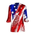 thumbnail image 5 of Fiudx Liquidación de Ofertas Flash Camiseta Estampada a La Moda para Mujer, Blusa con Mangas 3/4, Camisetas Informales con Cuello En V, 5 of 5