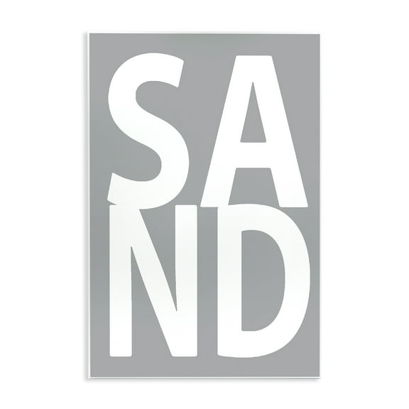 Stupell Industries Sand Word on Grey Typography Painting Unframed Art Print Wall Art, 10 x 15