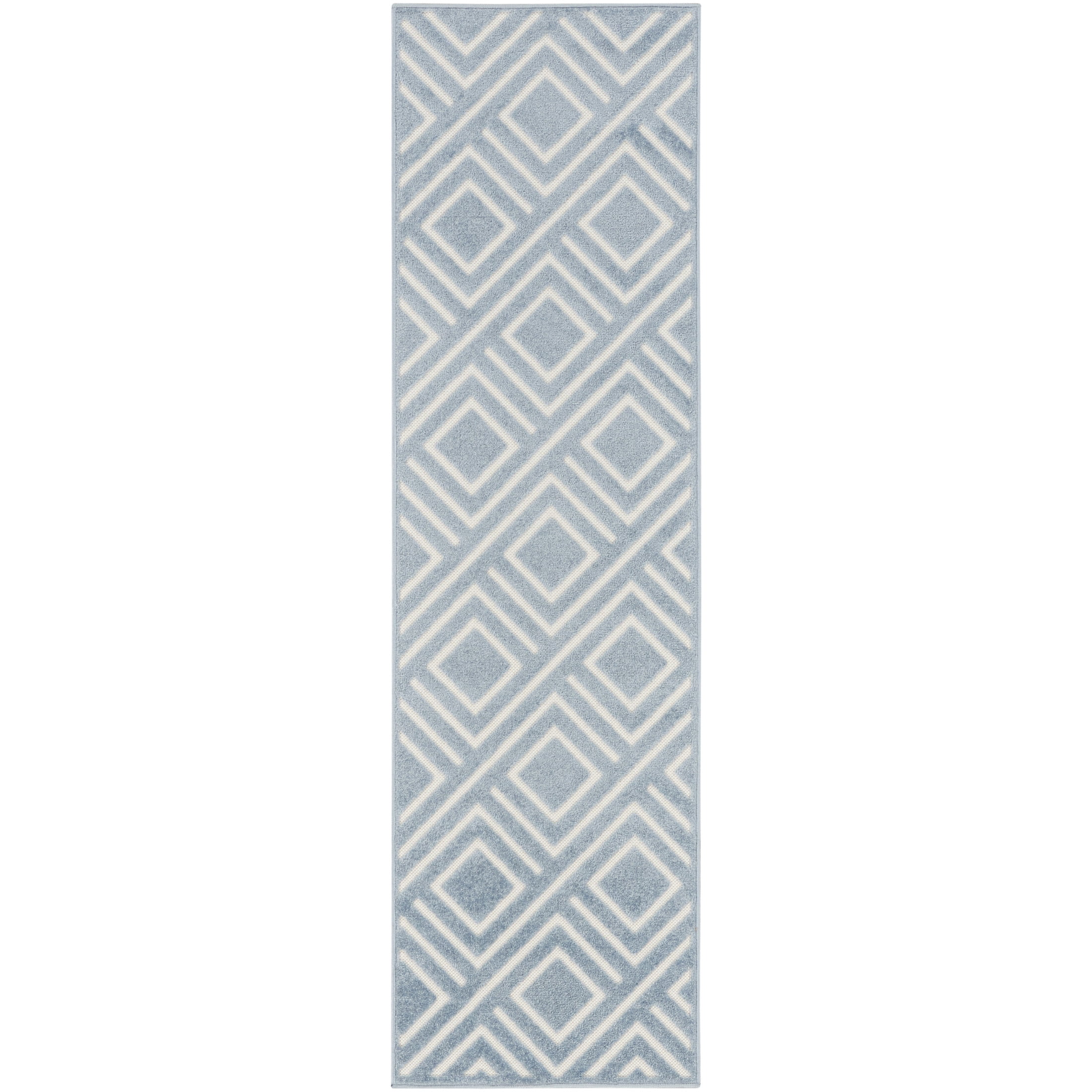 Nourison Care Free 2' x 6' Blue Modern Indoor Rug