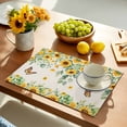 thumbnail image 5 of Placemats Set of 6, Sunflower Place Mats Butterfly Farmhouse Floral Green Leaves Linen Tablemats Placemat Table Decoration for Kitchen Table Dinner Party Home Decor Indoor Outdoor 13x19 Inch, 5 of 9