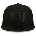 thumbnail image 2 of Men's New Era Washington Commanders Black on Black 59FIFTY Fitted Hat, 2 of 5