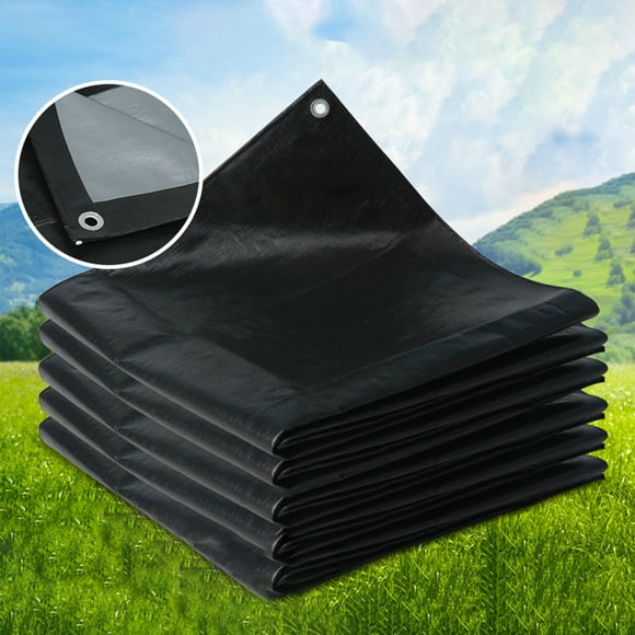 Dadatutu 9.8 X 16.4Ft Heavy Duty Black Tarp, Sun Resistant Waterproof Black Tarp for Camping, Outdoor Mat, Picnic Mat, Tent Pad, Backdrop, and Acting Prop