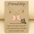 thumbnail image 1 of Collar con colgante de imán de mariposa colorida con forma de BFF, cadena para clavícula, juego de tarjetas de amistad para siempre, 1 of 5