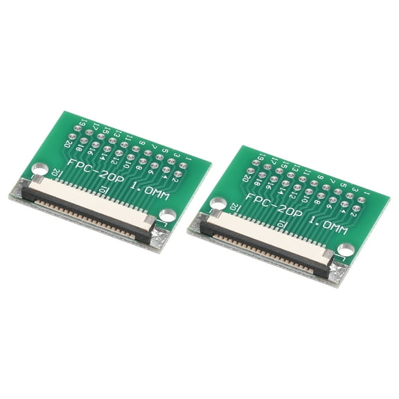 Uxcell FPC Converter Connector 20P 1.0mm on Socket Side, Back 0.5mm, to DIP 2.54mm 2 Pack