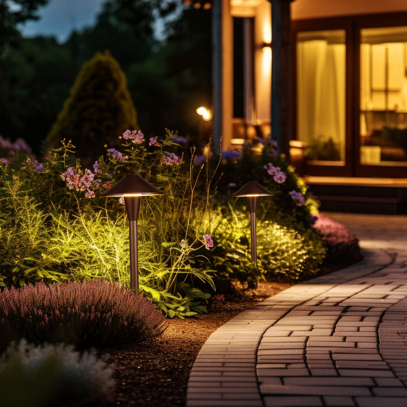 12 Pack 5CCT Low Voltage Pathway Lights, LED Landscape Path Light, 5W, 12-24V, IP65 Waterproof