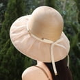 thumbnail image 3 of Women's Hat Bridal Wedding Tea Party Wide Brimmed Summer Sun Hat Ladies Outdoor Elegant Temperament Sun Hat Hat Pack Women's Dress Hats Bonnet 30s Style Hats Women Barrette Hat for Men Pack Hats Women, 3 of 4