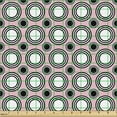 thumbnail image 2 of Ambesonne Geometric Fabric by the Yard Upholstery, Bitonal Circles Pattern, 1 Yard, Charcoal Grey and Blush, 2 of 5
