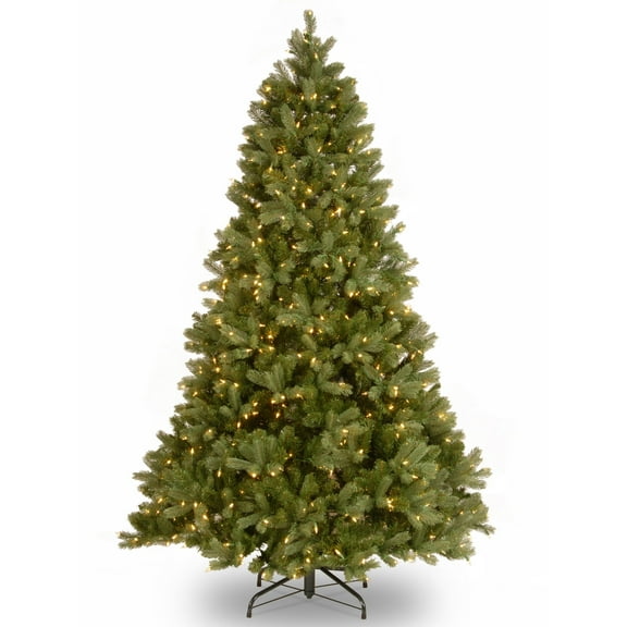 National Tree Company Pre-lit Feel RealĀ® Artificial Christmas Tree, Green, Downswept DouglasĀ® Fir , Clear Lights, Includes Stand, 7 Feet