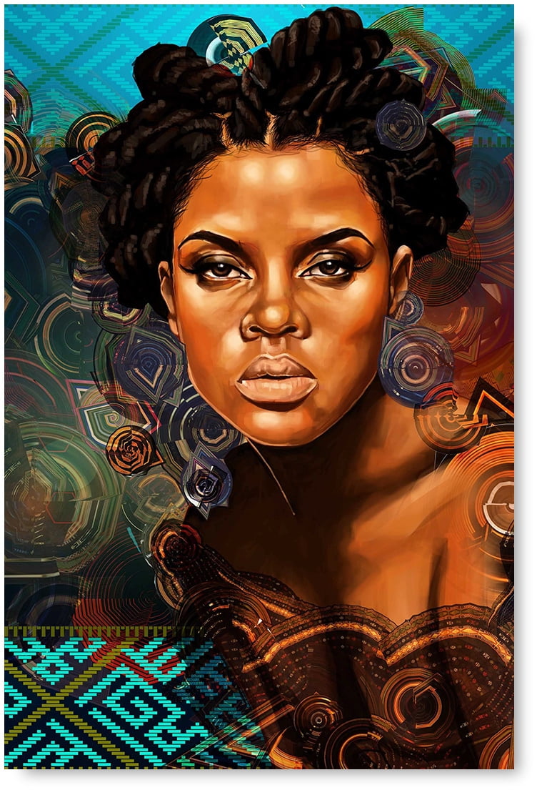 African Woman Poster Woman Digital Art Pretty Lady Art for Home Gifts