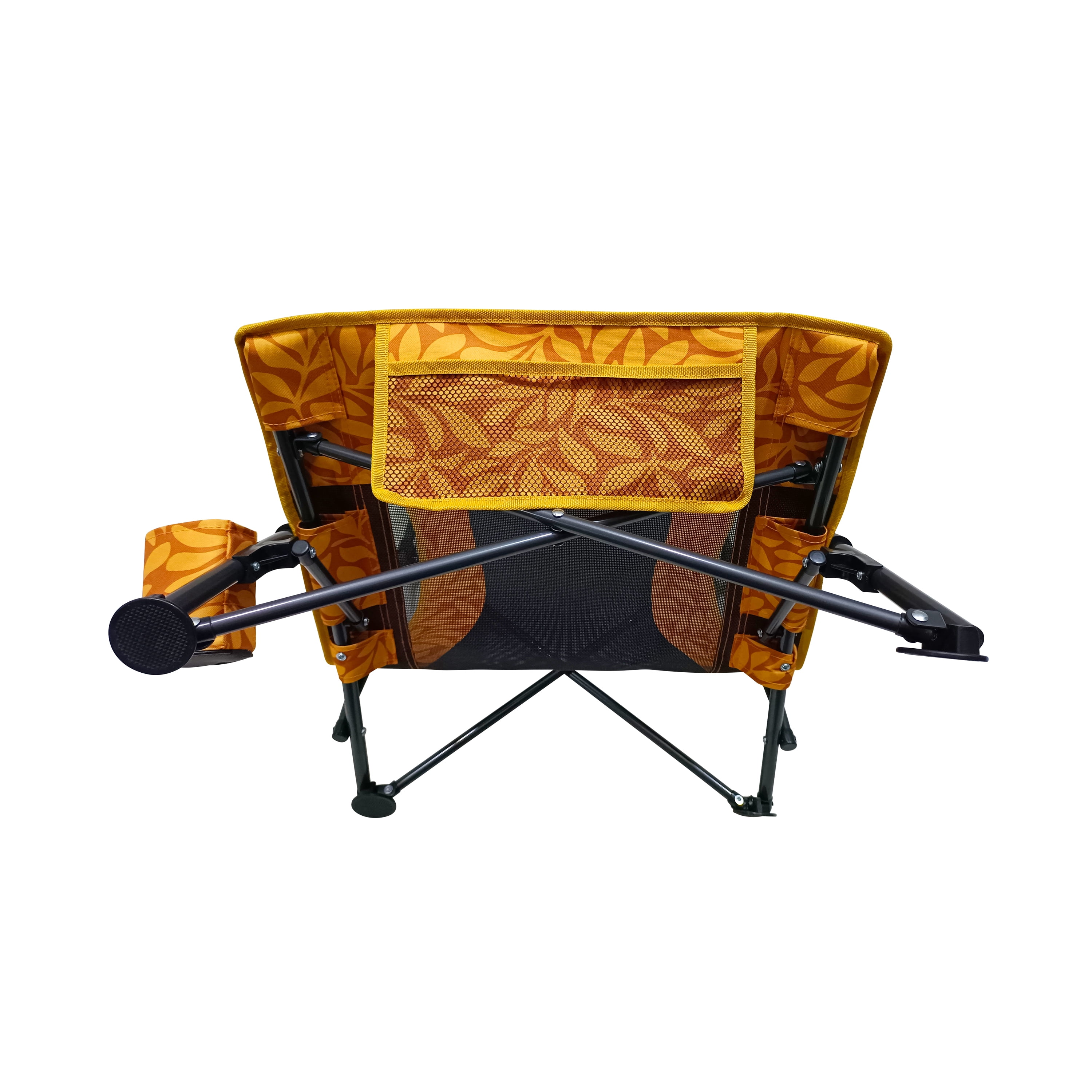 Bliss Hammocks Collapsible Beach Chair W/ Cup Holder & Storage Bag, 275 lb. Capacity (Amber Leaf)