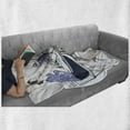 thumbnail image 6 of Urban Soft Flannel Fleece Throw Blanket, Woman Having Breakfast with Her Dog on Balcony in Paris Doodle Image, Cozy Plush for Indoor and Outdoor Use, 50" x 70", Indigo Violet Blue White, by Ambesonne, 6 of 6