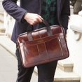 thumbnail image 1 of Bolsa Maletín de piel auténtica para hombre, para portátil, oficina, bolso de hombro (marrón claro) Tmvgtek Para estrenar, 1 of 9
