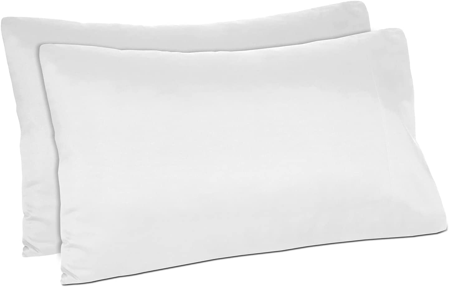 BLC White Pillowcases Pack Of 2 Standard Size 1800 Thread Count Brushed Microfiber Ultra Soft