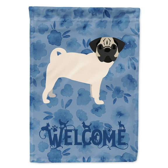 Carolines Treasures CK6096GF Pug 1 Welcome Flag Garden Size Small multicolor