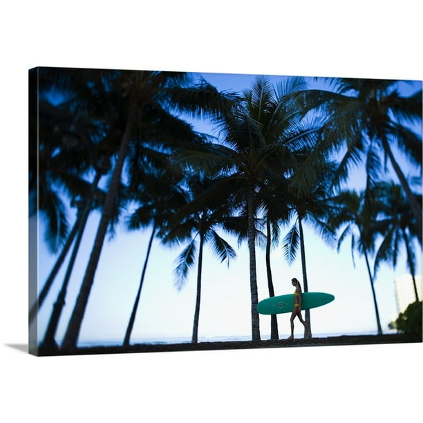 Great Big Canvas Hawaii Oahu Waikiki Woman Walking With Surfboard Wall Art Com - Hawaii Surfboard Wall Art Great Big Canvas Hawaii Oahu Waikiki Woman Walking With Surfboard Wall Art Com - Hawaii Surfboard Wall Art
