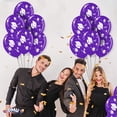 thumbnail image 2 of PMU 50 Pcs Graduation Balloons PartyTex 11 inch Premium Purple with All-Over Print White Grad Caps-Confetti and Streamers Graduation Party Decorations, 2 of 7